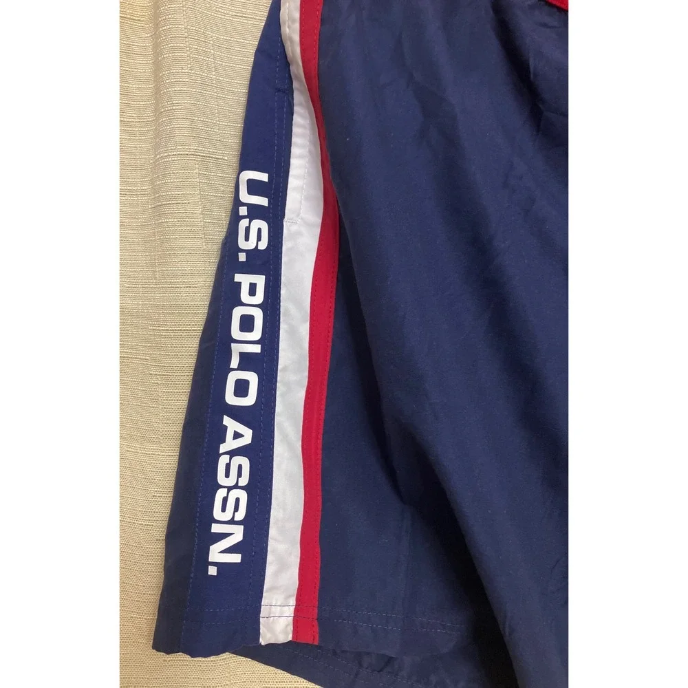 U.S. Polo Assn Swim Trunks Mens XL Navy Blue New Side Stripe UPF 50 Shorts